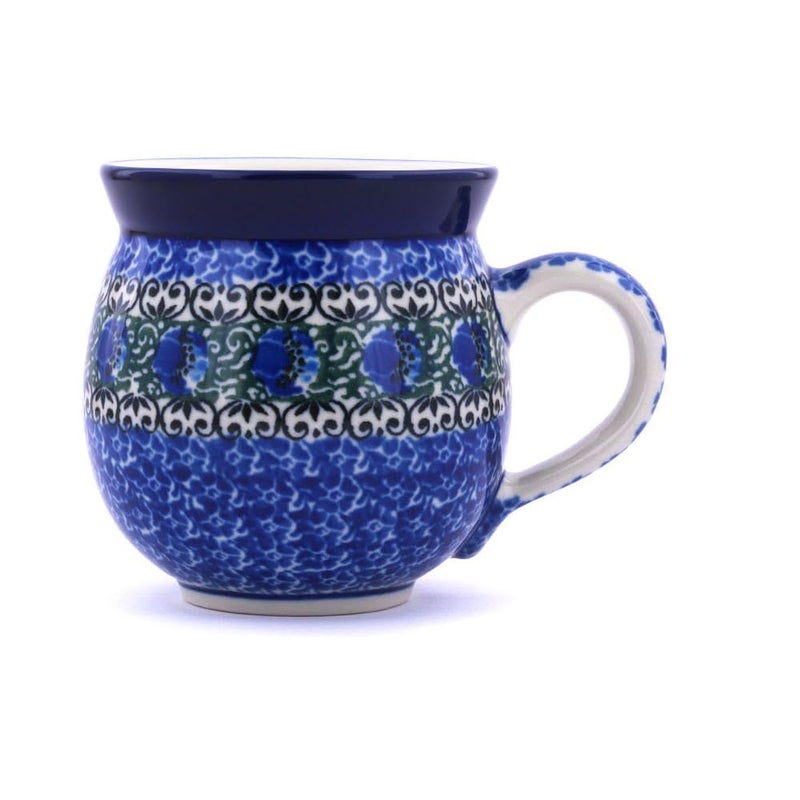 Polish Pottery Gallery Polish Pottery Mug - 11 oz. Bubble - Peacock Feather - Image 1